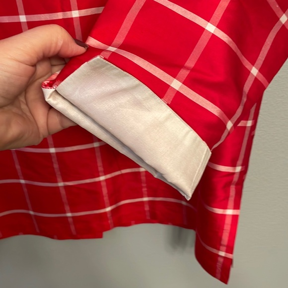 Vintage Silk Red/white Windowpane Button Down size S - Picture 4 of 6